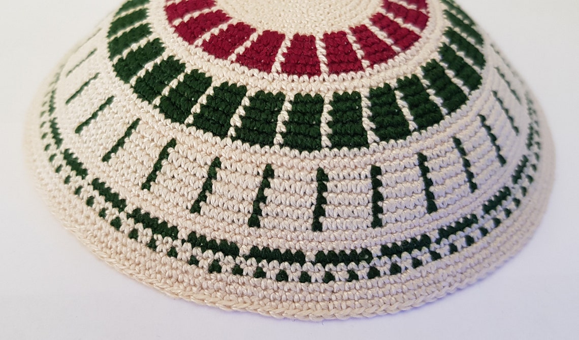 Kippah Jewish Kipa Hand Knit Kippot Vog 16cm Judaica Crochet Etsy