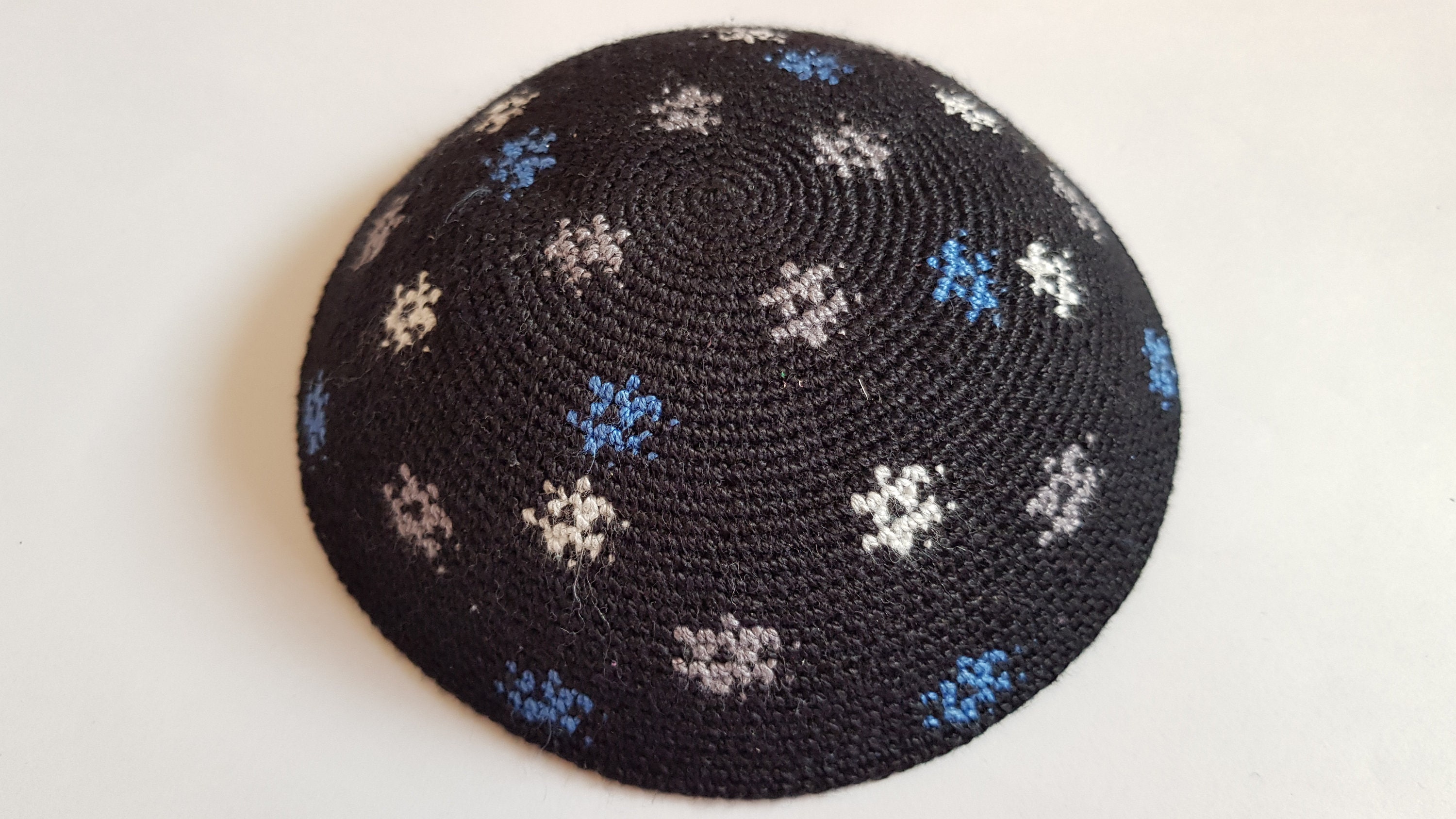 Kippah Judío Kipa Tejido a Mano Kippot Vog 16cm Judaica Crochet
