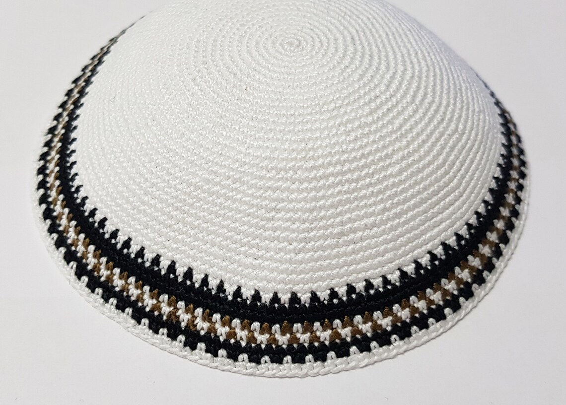 Knitted Kippah for Men Crochet Yarmulke 18cm Kippah Wedding Etsy