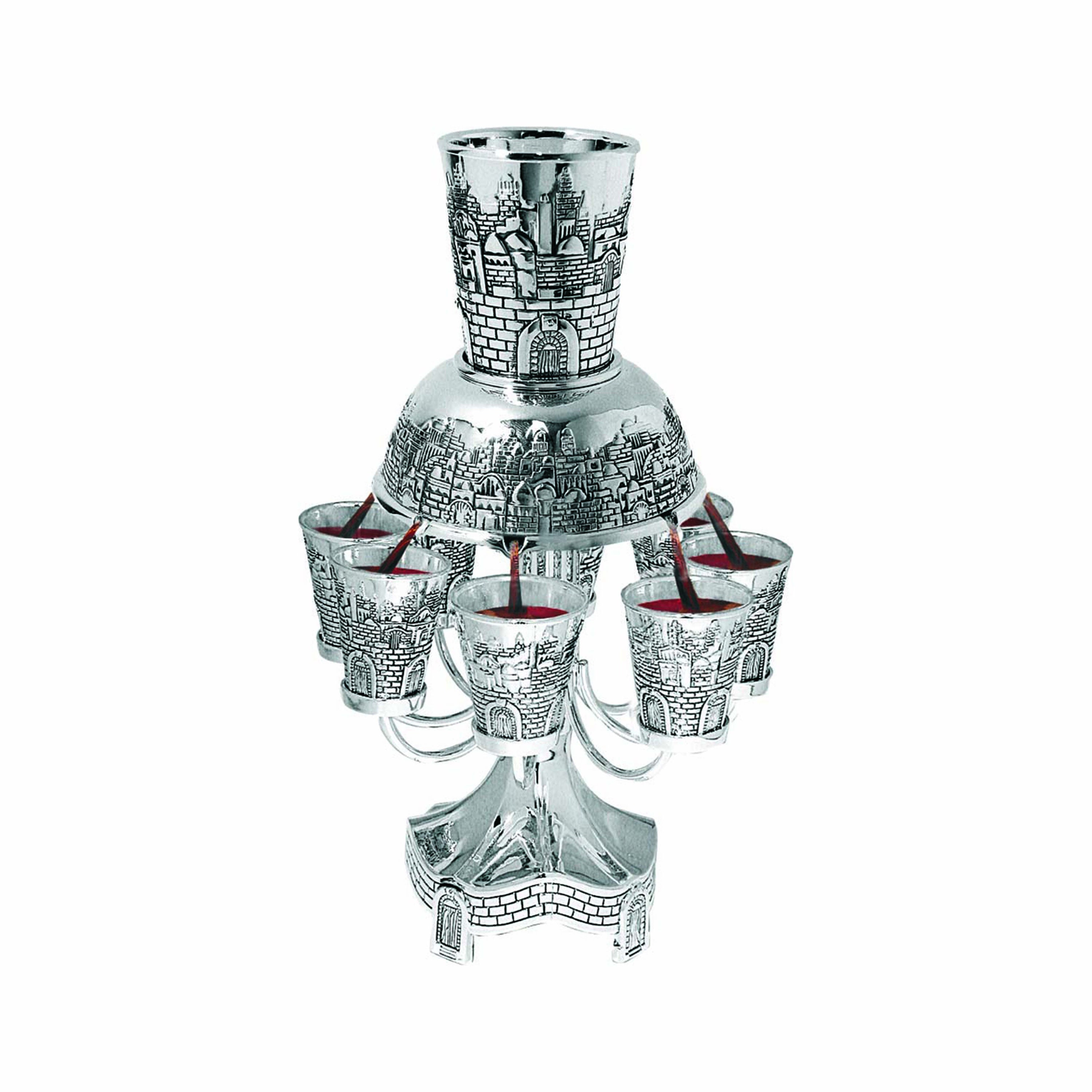 Kiddush Wine Fountain Set Silver Plated with 8 Cups Etsy