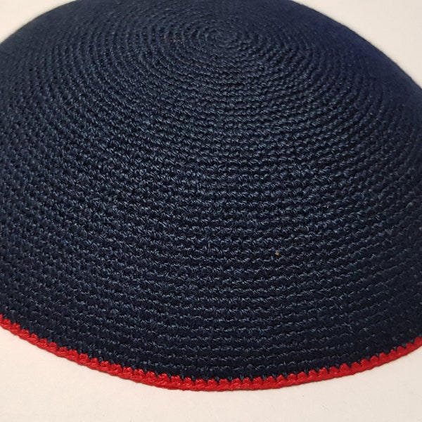 Jewish Kippah Hand Knitted Kippa 17cm Hand Crochet Yarmulke Hand made Kippot Kipa #D1803