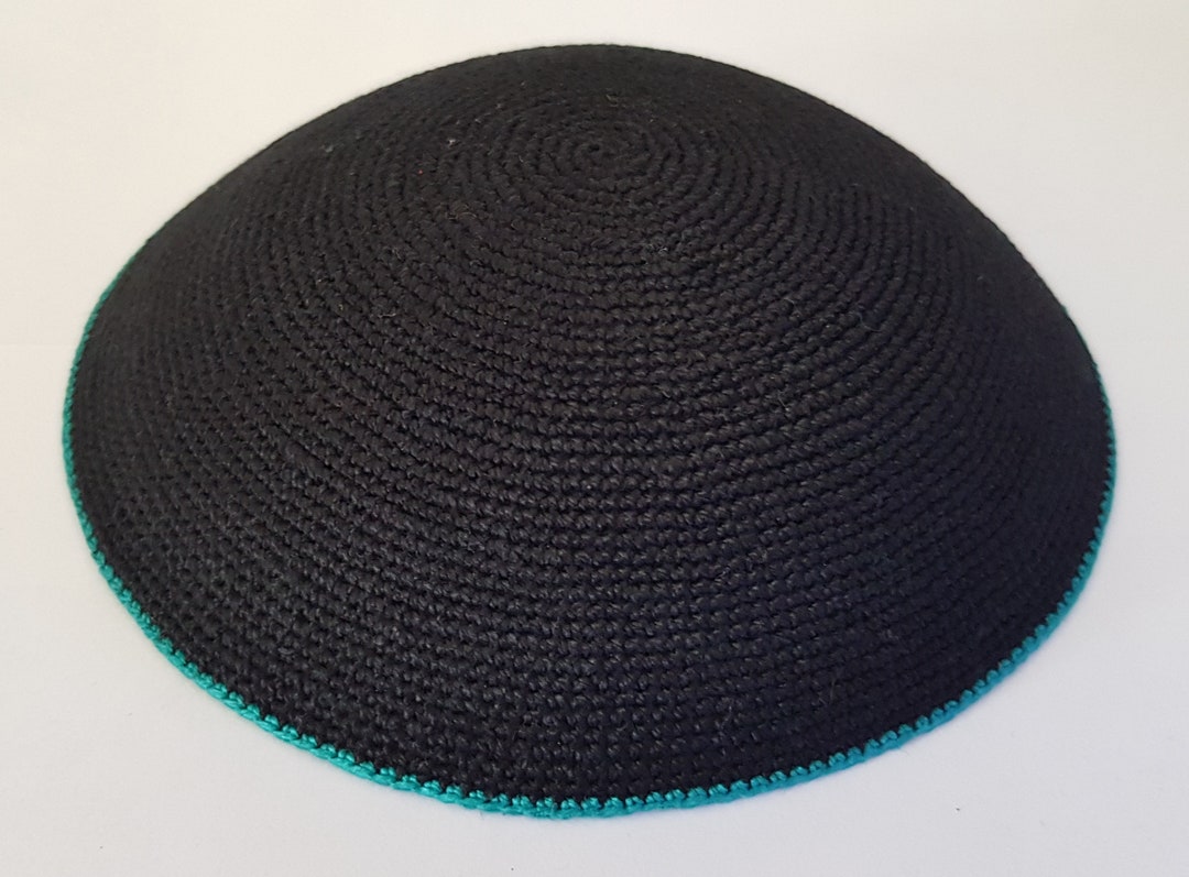 Kippah Jewish Kipa Hand Knit Kippot DMC 16cm Judaica Crochet Etsy