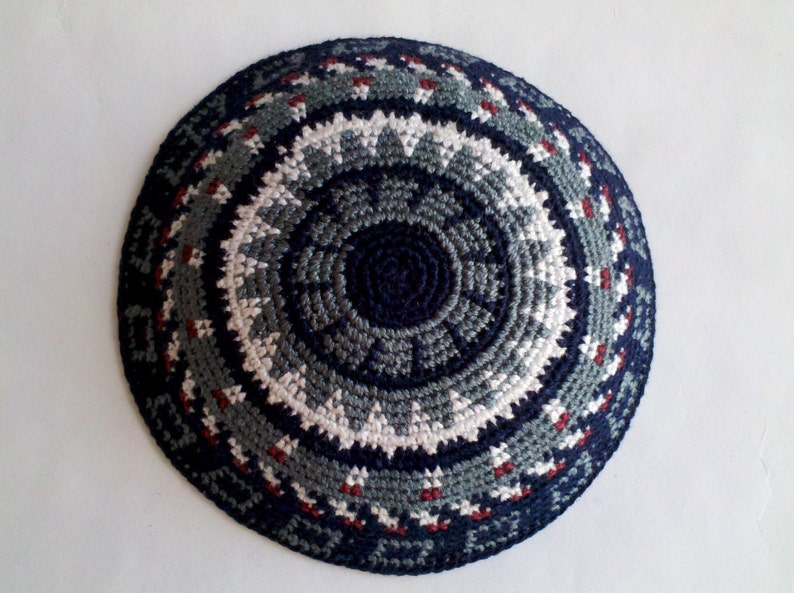 Kippah Jewish Kipa Hand Knit Kippot Vog 12cm Judaica Crochet Yarmulke Hand made Kipa #1210
