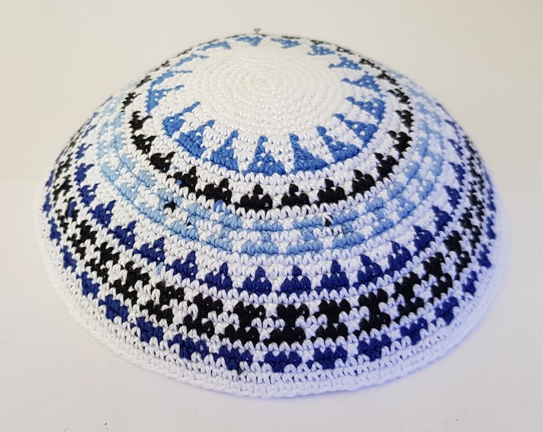 Kippah Jewish Kipa Hand Knit Kippot Vog 16cm Judaica Crochet Etsy