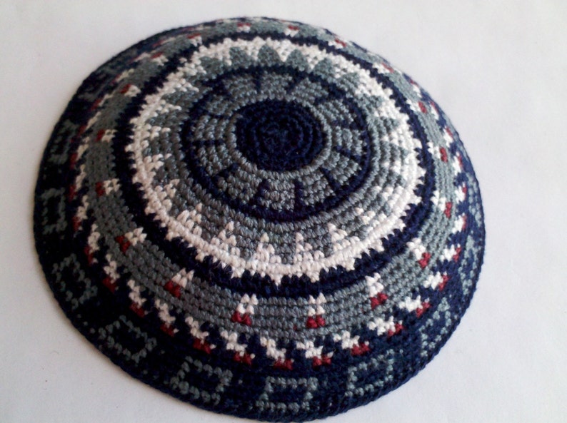 Kippah Jewish Kipa Hand Knit Kippot Vog 12cm Judaica Crochet Yarmulke Hand made Kipa #1210