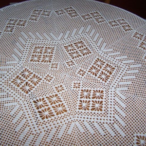 New large crocheted Snowflake Tablecloth image 2
