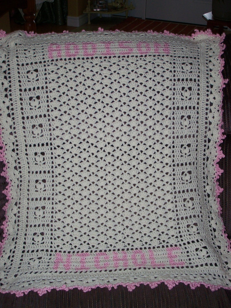 New Crocheted Personalized Sweet Dreams Baby Afghan-Custom Made