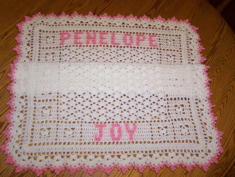New Crocheted Personalized Sweet Dreams Baby Afghan-Custom Made