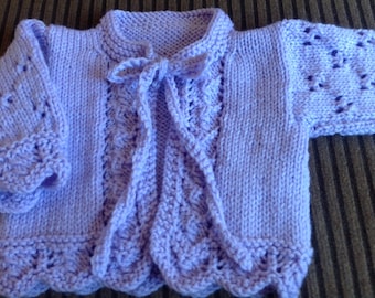 Newborn cardigan in lilac