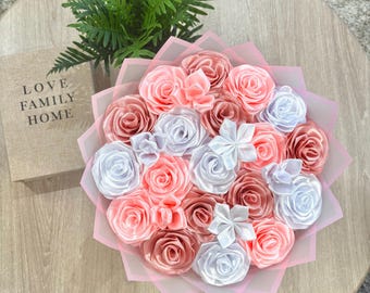 Closed Rose Bouquet, Baby Pink White Royal Pink, Birthday Valentine Gift