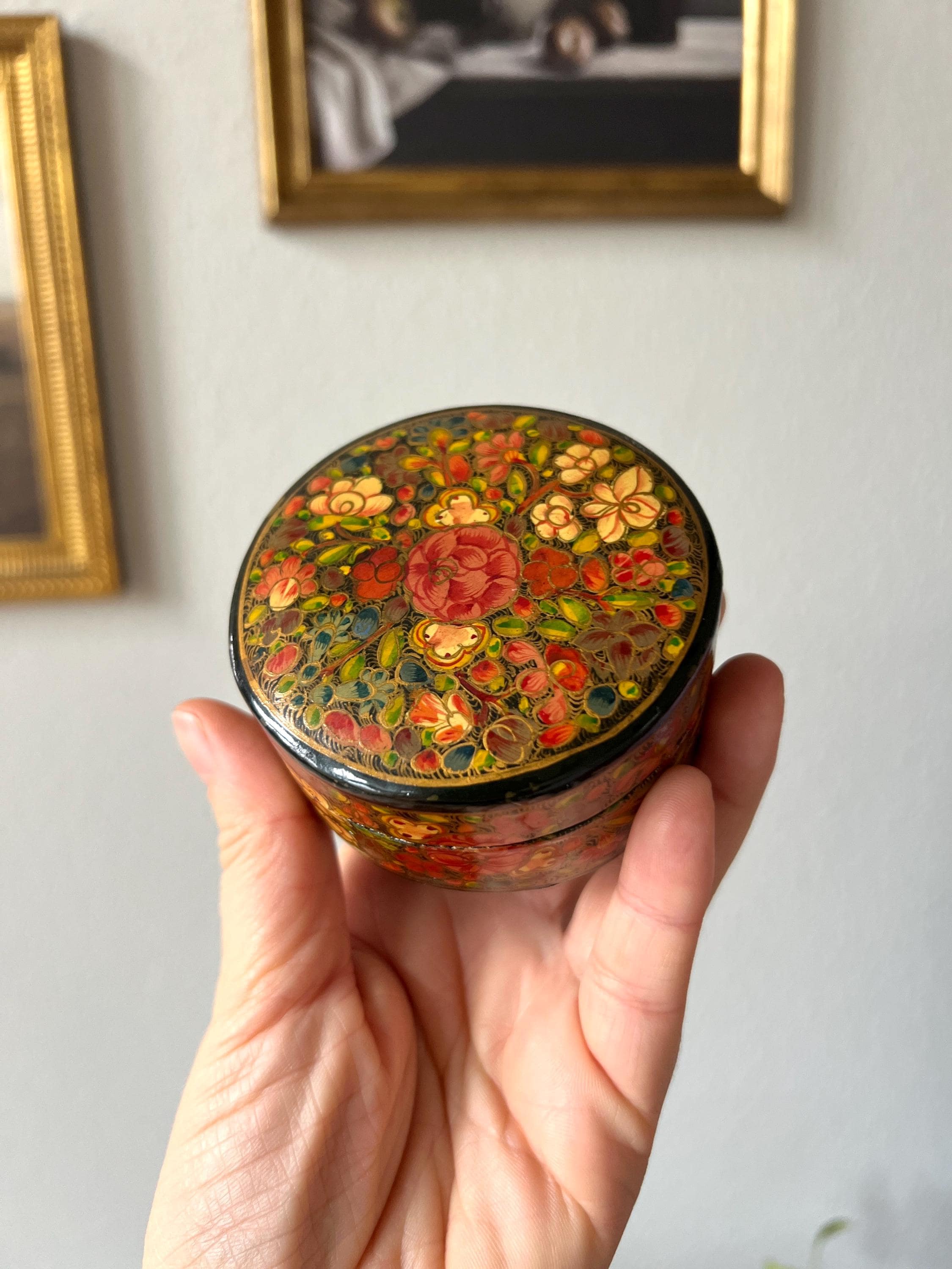 Kashmir Paper Mache Trinket Box - Etsy