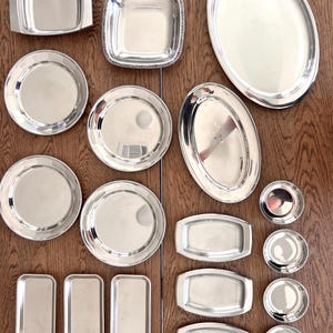 Assorted Stainless Steel Serving Trays & Platters