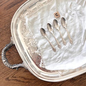 Vintage Assorted Silver-Plated Flatware Sets Unique Utensils Antique Spoons Forks Knives C - Teaspoons 4,5”