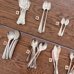 Vintage Assorted Silver-Plated Flatware Sets Unique Utensils Antique Spoons Forks Knives