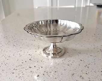 Vintage Silver-Plated Pedestal Compote Candy Nuts Dish