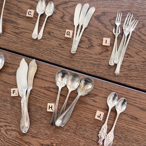 Vintage Assorted Silver-Plated Flatware Sets Unique Utensils Antique Spoons Forks Knives image 2