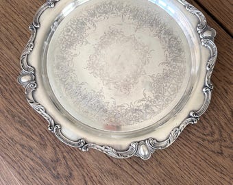 Bandeja vintage Wilcox Rochelle bañada en plata