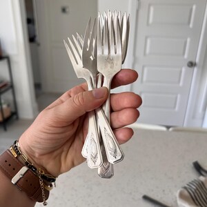 Antique Salad Forks in Nuart Pattern by WM. Rogers