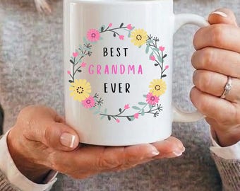 Floral Grandmother Coffee Mug, Nana Birthday Present, Gift for Gigi, Mother's Day Gift