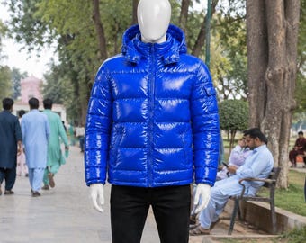 Winterjas Afneembaar pufferjack met capuchon Luxe parka glanzende jassen
