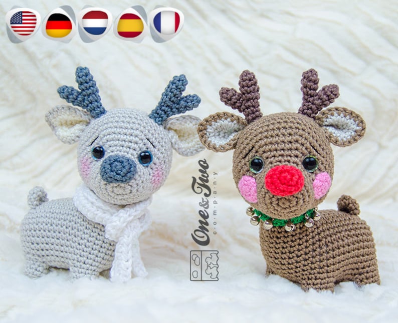 Crochet PATTERN Milo the Reindeer Amigurumi Quad Squad Series Soft Toy Winter Christmas Plushie Pattern image 4