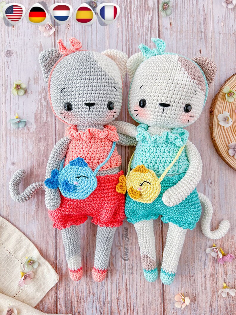 Amigurumi Pattern Cat PDF Crochet Pattern Tutorial Digital Download DIY Kora the Kitty Rag Doll Series Amigurumi Toy image 1