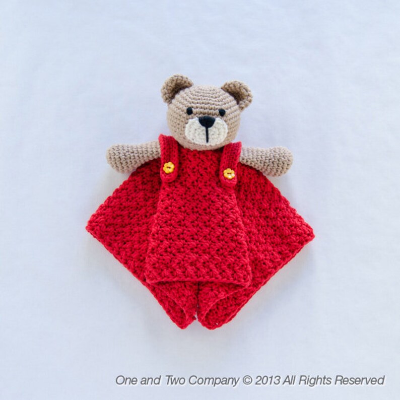 Teddy Bear Lovey / Security Blanket PDF Crochet Pattern Etsy