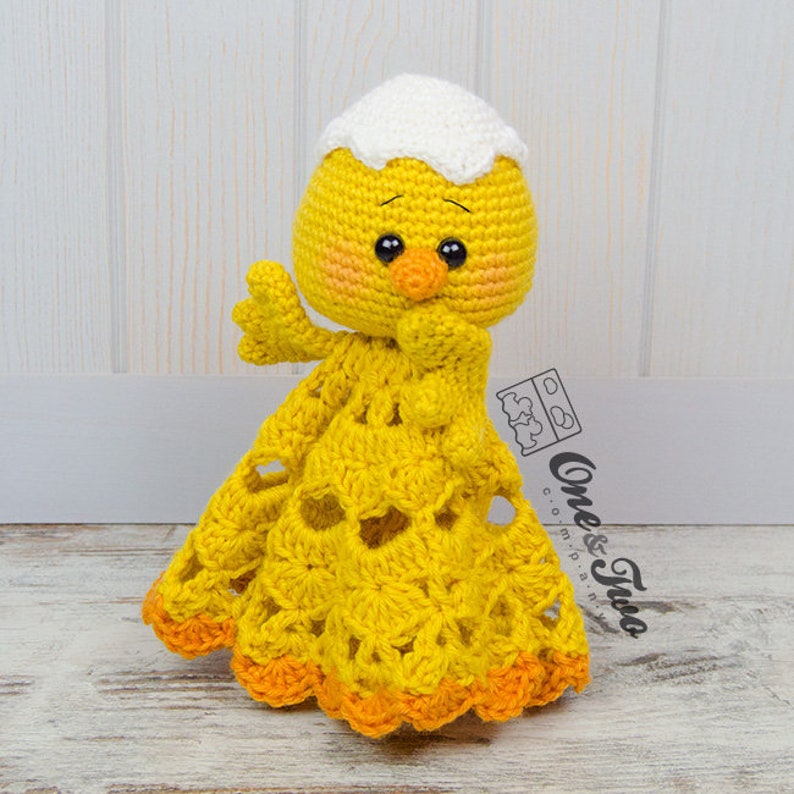 Lovey Crochet Pattern Chicken PDF Security Blanket Tutorial Digital Download DIY Coco the Little Chicken Lovey Dou Dou Baby Toy image 7