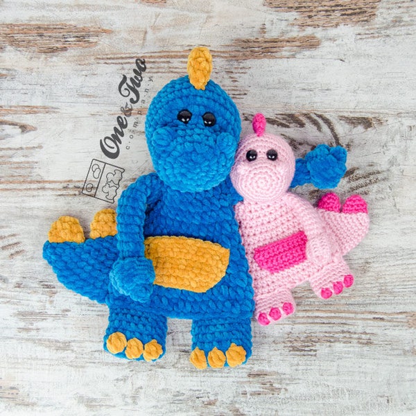 Lovey Crochet Pattern - Dino PDF Security Blanket - Tutorial Digital Download DIY -  Dan the Dino Cuddler - Dou Dou - Baby Toy - Snuggle Toy