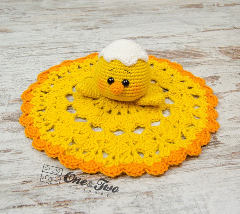 Lovey Crochet Pattern Chicken PDF Security Blanket Tutorial Digital Download DIY Coco the Little Chicken Lovey Dou Dou Baby Toy image 5