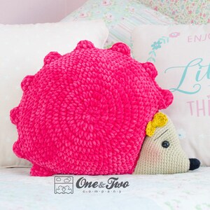 Pixie the Hedgehog Pillow PDF Crochet Pattern Instant Download Animal Cushion Crochet Nursery Baby Shower decor image 4