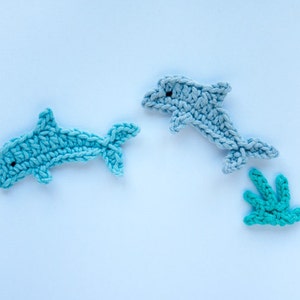 Dolphin Applique - PDF Crochet Pattern - Instant Download - Embellishment Accessories Animal Ornament Scrapbooking