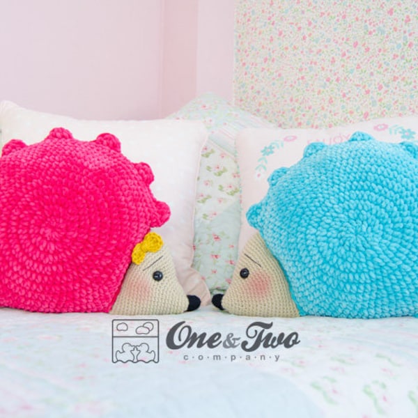 Pixie the Hedgehog Pillow - PDF Crochet Pattern - Instant Download - Animal Cushion Crochet Nursery Baby Shower decor