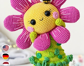 Amigurumi Pattern - Flower PDF Crochet Pattern - Tutorial Digital Download DIY - Bloom the Flower Amigurumi - Toy