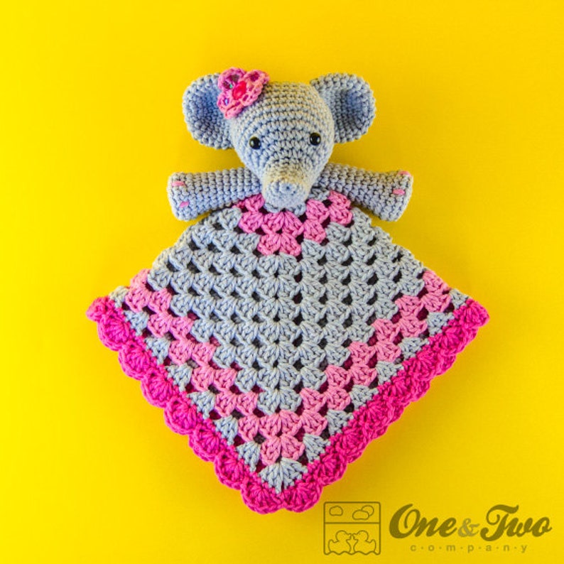 Lovey Crochet Pattern Elephant PDF Security Blanket Tutorial Digital Download DIY Elephant Lovey Baby Toy Dou Dou image 2