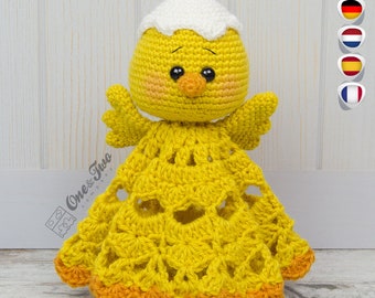 Lovey Crochet Pattern - Chicken PDF Security Blanket - Tutorial Digital Download DIY - Coco the Little Chicken Lovey - Dou Dou - Baby Toy
