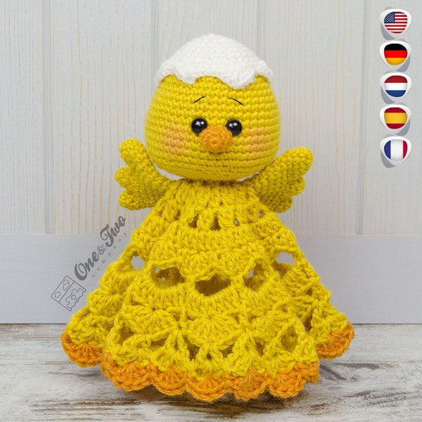 Modèle au crochet Lovey - couverture de sécurité PDF poulet - tutoriel bricolage en téléchargement numérique - Coco la petite poule Lovey - Dou Dou - jouet pour bébé