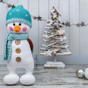 Crochet PATTERN Sky the Happy Snowman Amigurumi Plushie Pattern Soft Toy image 2