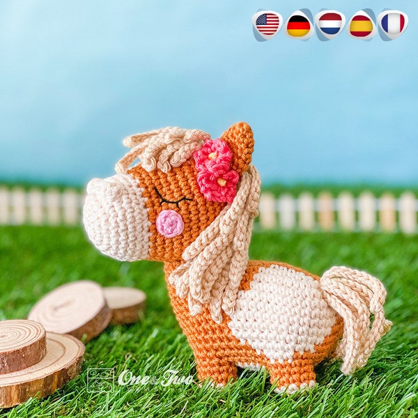 Patron Amigurumi - Cheval PDF au crochet - Tutoriel en téléchargement numérique DIY - Harper the Horse « Quad Squad Series » - Jouet