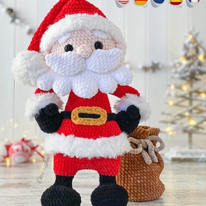 Crochet PATTERN Noel the Santa Amigurumi Soft Toy Christmas Plushie Pattern image 1