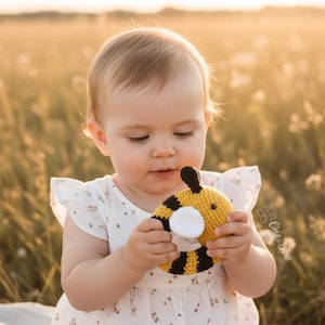 Crochet Bee Rattle Pattern | Bug Amigurumi Baby Toy | PDF Digital Download
