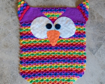 Instant Download - PDF CROCHET PATTERN - Colorful Owl Rug - Permission to Sell Finished Items