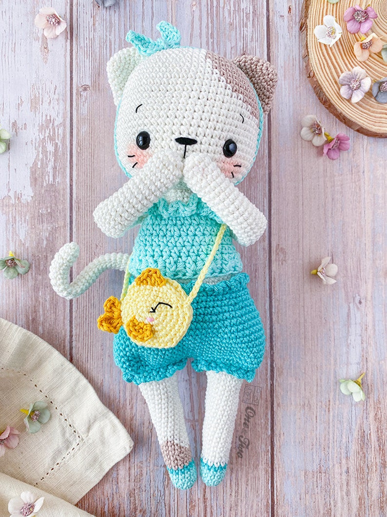 Amigurumi Pattern Cat PDF Crochet Pattern Tutorial Digital Download DIY Kora the Kitty Rag Doll Series Amigurumi Toy image 8