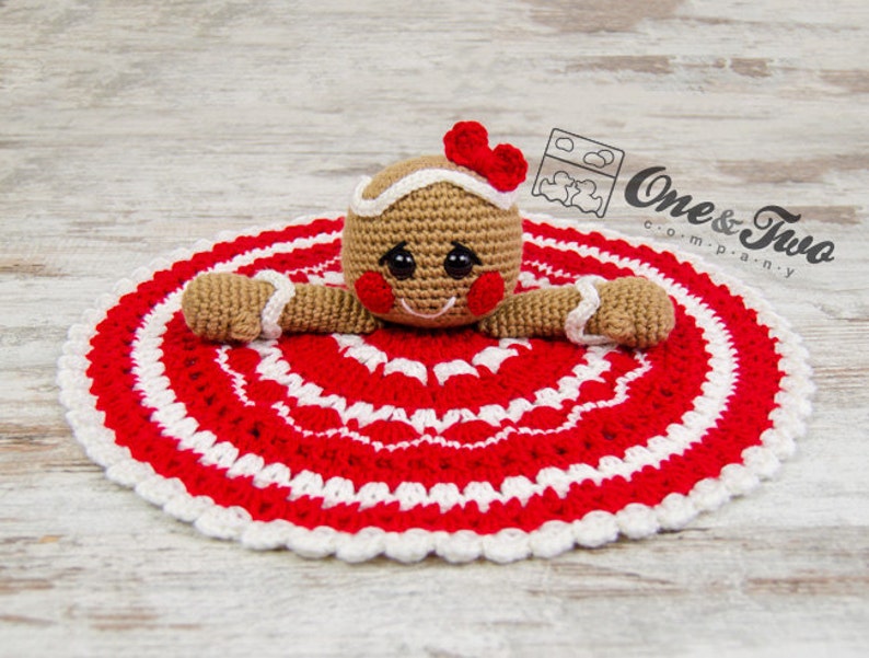 Lovey Crochet Pattern Gingerbread PDF Security Blanket Tutorial Digital Download DIY Nut & Meg Gingerbread Lovey Dou Dou Baby Toy image 5