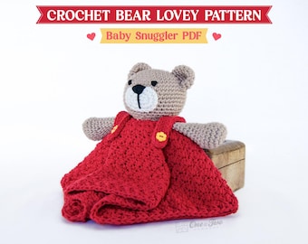 Crochet Bear Lovey Pattern, Baby Snuggler PDF