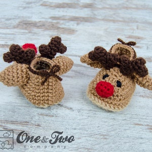 Reindeer Booties PDF Crochet Pattern Baby sizes 0-3, 3-6, 6-12 months Shoes Baby Newborn Slippers image 4
