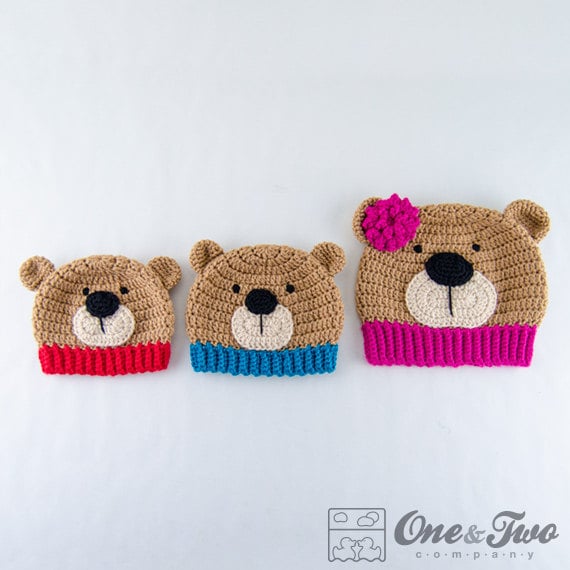 Teddy Bear Hat PDF Crochet Pattern 7 Sizes Newborn to | Etsy
