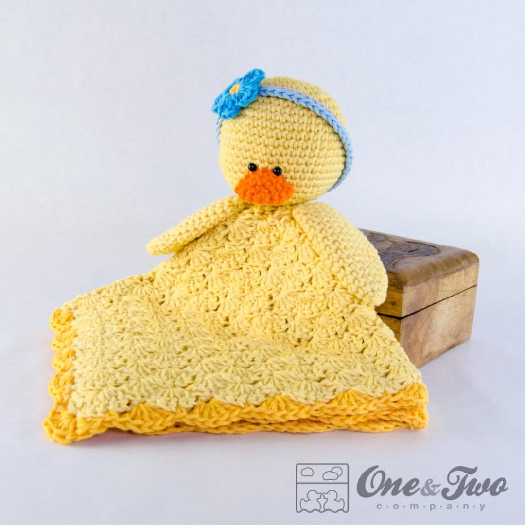 Lovey Crochet Pattern Duck PDF Security Blanket Tutorial Digital Download DIY Duck Lovey Dou Dou Baby Toy Etsy