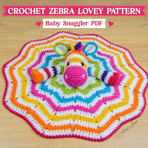 Crochet Zebra Lovey Pattern, Baby Snuggler PDF