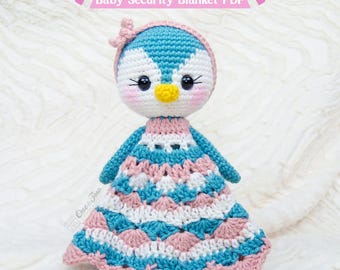 Crochet Penguin Lovey Pattern, Baby Security Blanket PDF
